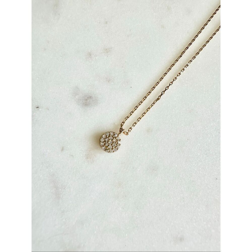 Delicate cubic zirconia gold color pendant necklace